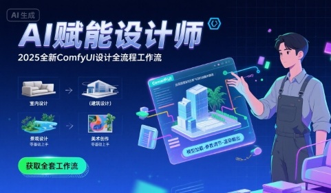 AI赋能设计师， 2025全新comfyui设计全流程工作流 ，室内-建筑-景观-美术，零基础直接上手-大伟资源网
