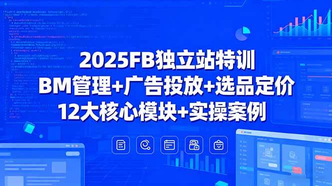 （15962期）2025FB独立站特训，BM管理+广告投放+选品定价，12大核心模块+实操案例-大伟资源网