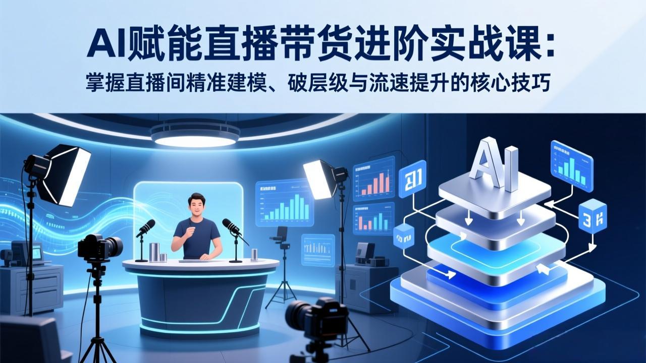 AI赋能直播带货进阶实战课：掌握直播间精准建模、破层级与流速提升的核心技巧-大伟资源网
