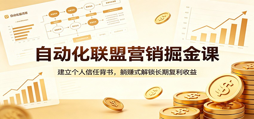 自动化联盟营销掘金课：建立个人信任背书，躺赚式解锁长期复利收益ㅤ-大伟资源网