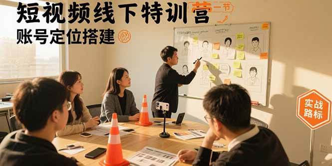（15707期）短视频线下特训营：账号定位搭建/口播号拍摄剪辑/直播间流量入口/变现实战-大伟资源网