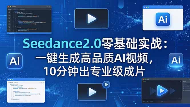 Seedance2.0零基础实战：一键生成高品质AI视频，10分钟出专业级成片-大伟资源网