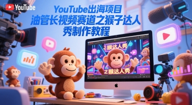 YouTube出海项目，油管长视频赛道之猴子达人秀制作教程-大伟资源网