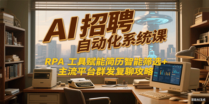 AI招聘自动化系统课，RPA工具赋能简历智能筛选+主流平台群发复聊全攻略-大伟资源网