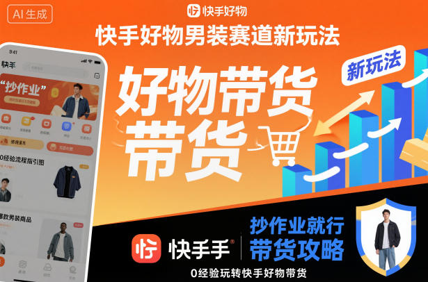 快手好物男装赛道新玩法，抄作业就行，0经验玩转快手好物带货-大伟资源网