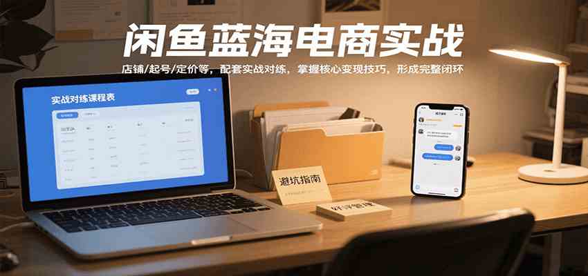 闲鱼蓝海电商实战，涵盖店铺、起号、定价等，配套实战对练，掌握核心变现技巧-大伟资源网