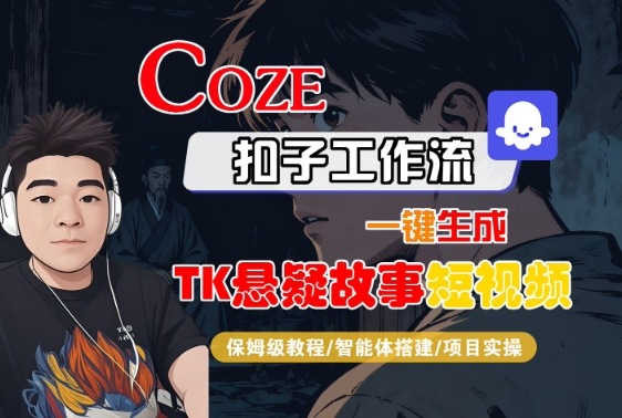 Coze扣子智能体工作流一键生成“TK悬疑故事“短视频，全流程保姆级教学-大伟资源网