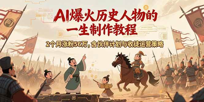 图片[1]-（15336期）AI历史人物赛道课程，2个月涨粉56万，含伙伴计划与收徒运营策略-大伟资源网