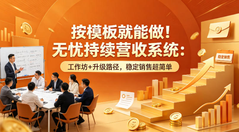 按模板就能做！无忧持续营收系统：工作坊+升级路径，稳定销售超简单【原创双语字幕】-大伟资源网