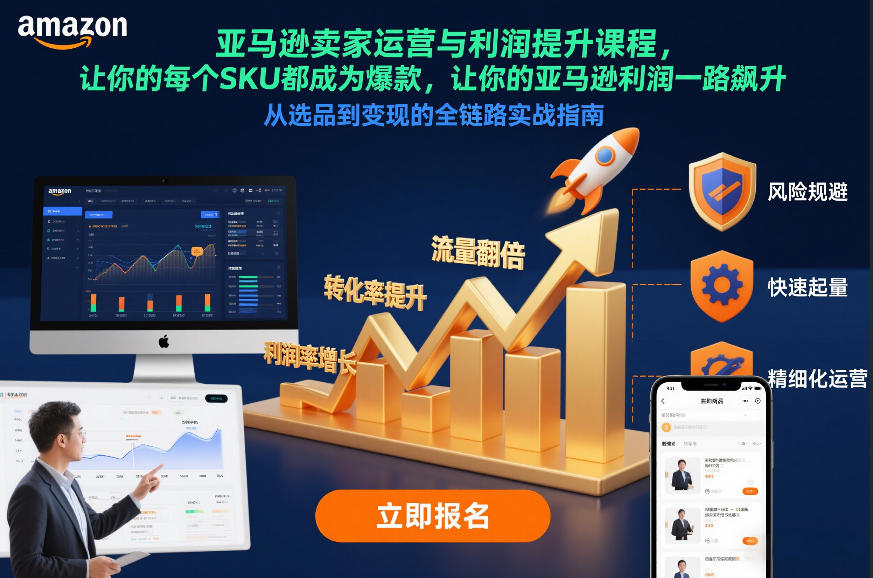 亚马逊卖家运营与利润提升课程，让你的每个SKU都成为爆款，让你的亚马逊利润一路飙升(更新26年3月)-大伟资源网