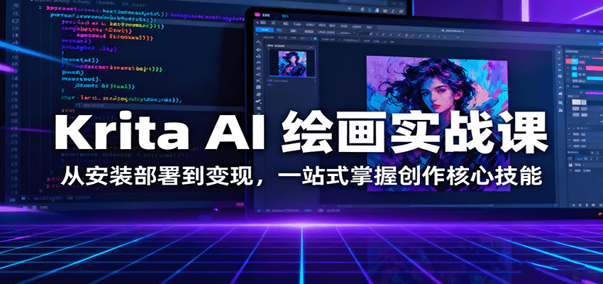 Krita AI 绘画实战课：从安装部署到变现，一站式掌握创作核心技能-大伟资源网