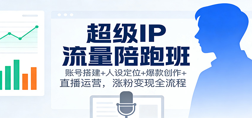 超级IP流量陪跑班：账号搭建+人设定位+爆款创作+直播运营，涨粉变现全流程-大伟资源网