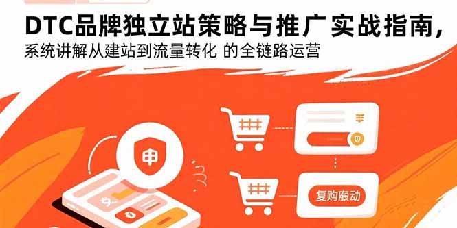 （15818期）DTC品牌独立站策略与推广实战指南，系统讲解从建站到流量转化的全链路运营-大伟资源网