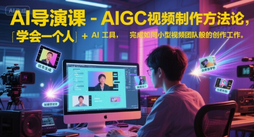 AI导演课-AIGC视频制作方法论，学会一个人+AI工具，完成如同小型视频团队般的创作工作，实现导演梦-大伟资源网