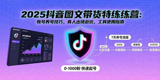（15861期）2025抖音图文带货特练营：账号养号技巧，真人出镜避坑，工具使用指南-大伟资源网