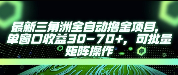 最新AI全自动游戏撸金项目，单窗口收益30-70+，可批量操作【揭秘】-大伟资源网
