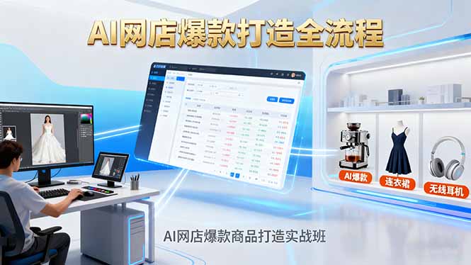 AI网店爆款商品打造实战班：AI技术实现商品图智能处理，快速搭建AI网店-大伟资源网