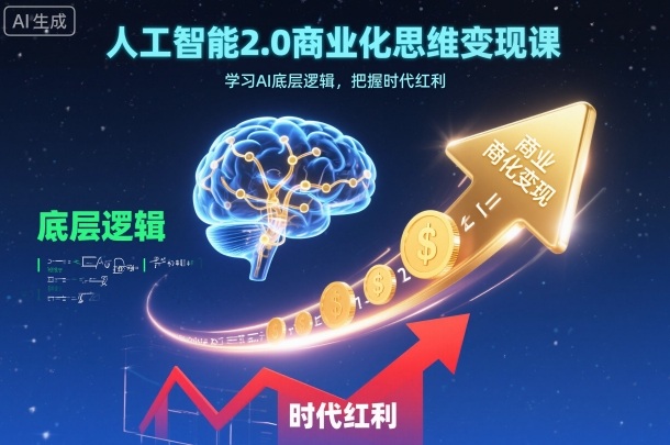 人工智能2.0商业化思维变现课，学习AI底层逻辑，把握时代红利-大伟资源网