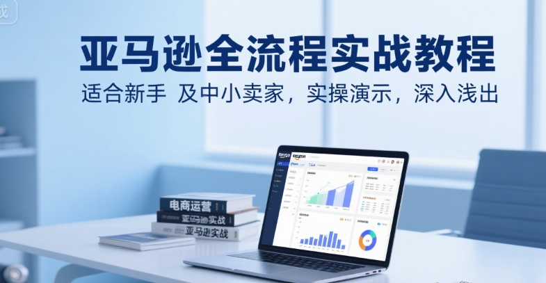 亚马逊全流程实战教程，适合新手及中小卖家，实操演示，深入浅出-大伟资源网