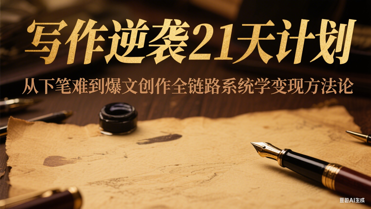 写作逆袭21天计划：从下笔难到爆文创作全链路系统学变现方法论-大伟资源网