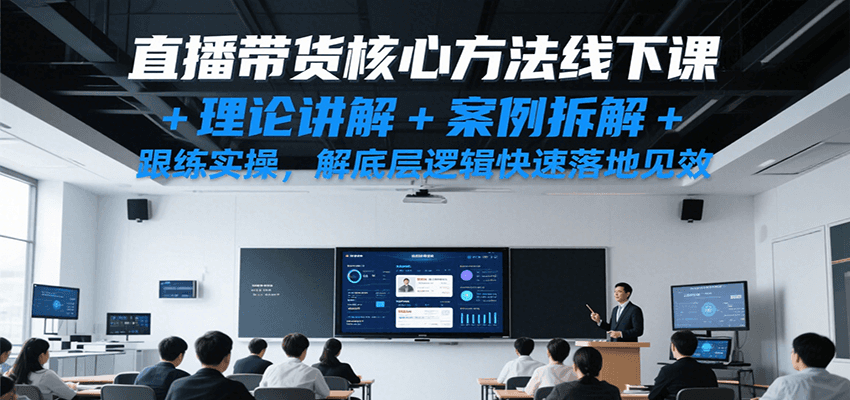 直播带货核心方法线下课，理论讲解+案例拆解+跟练实操，解底层逻辑快速落地见效-大伟资源网