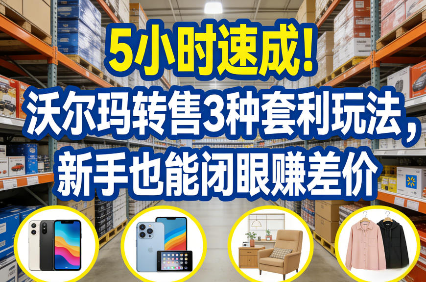 5小时速成！沃尔玛转售3种套利玩法，新手也能闭眼賺差价-大伟资源网