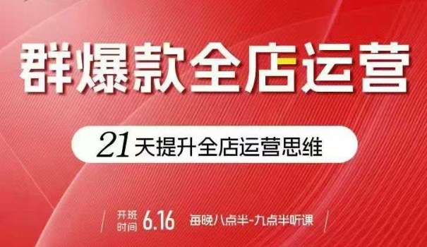 贾真电商群爆款全店运营，21天提升全店运营思维，起店、全店运营爆款不断-大伟资源网