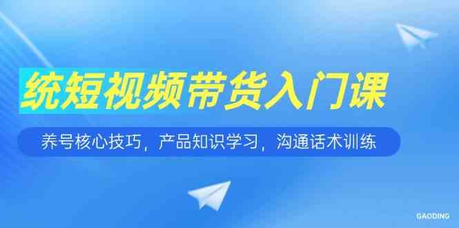 短视频带货入门课，养号核心技巧，产品知识学习，沟通话术训练-大伟资源网