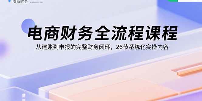 （15893期）电商财务全流程课程：从建账到申报的完整财务闭环，26节系统化实操内容-大伟资源网