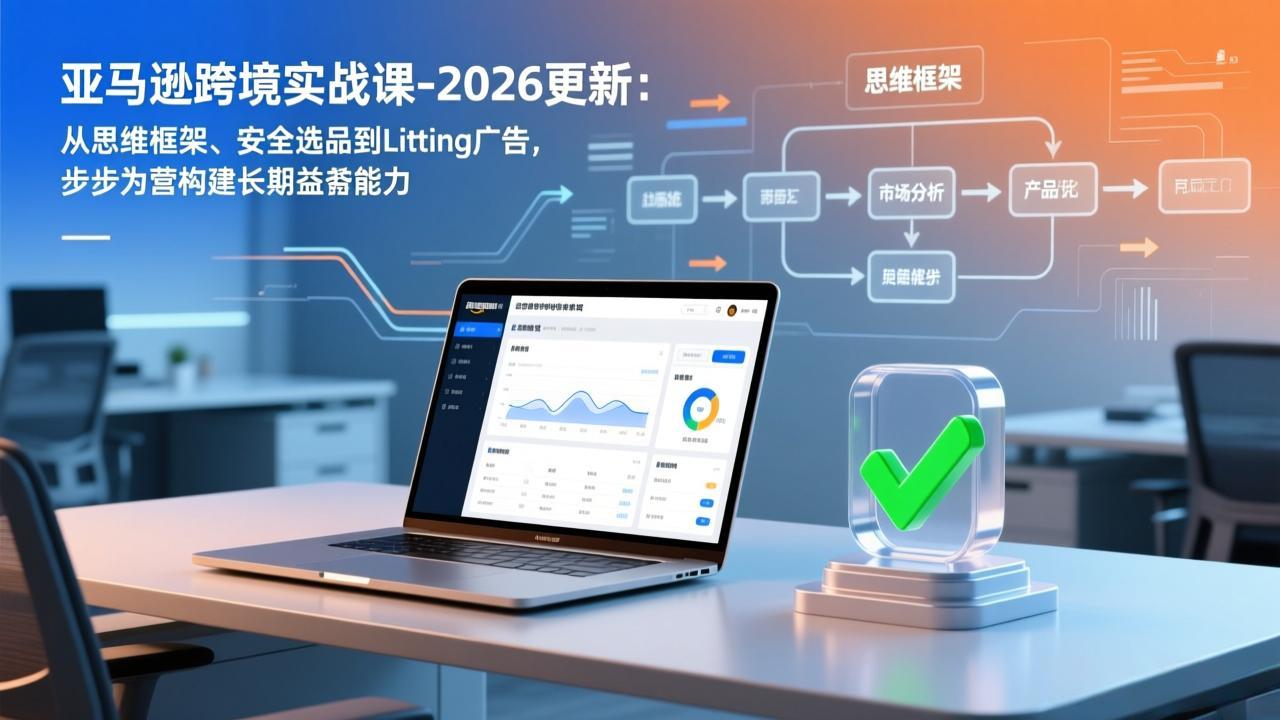 亚马逊跨境实战课-2026更新：从思维框架、安全选品到Listing广告，步步为营构建长期盈利能力-大伟资源网
