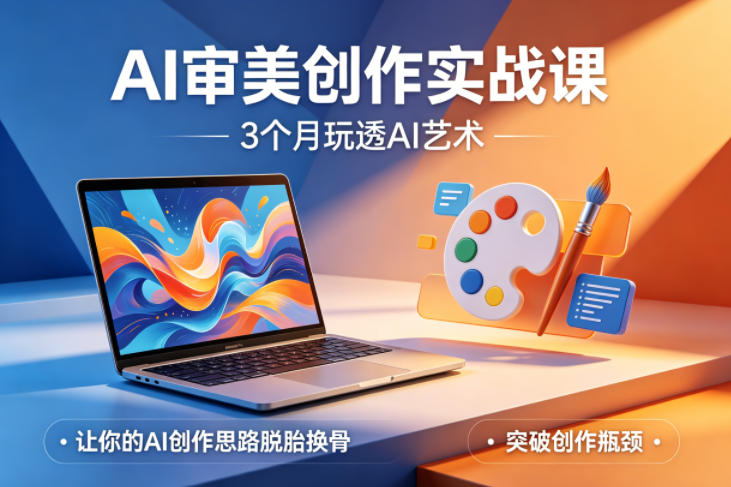 AI审美创作实战课，3个月玩透AI艺术，让你的AI创作思路脱胎换骨，突破创作瓶颈-大伟资源网