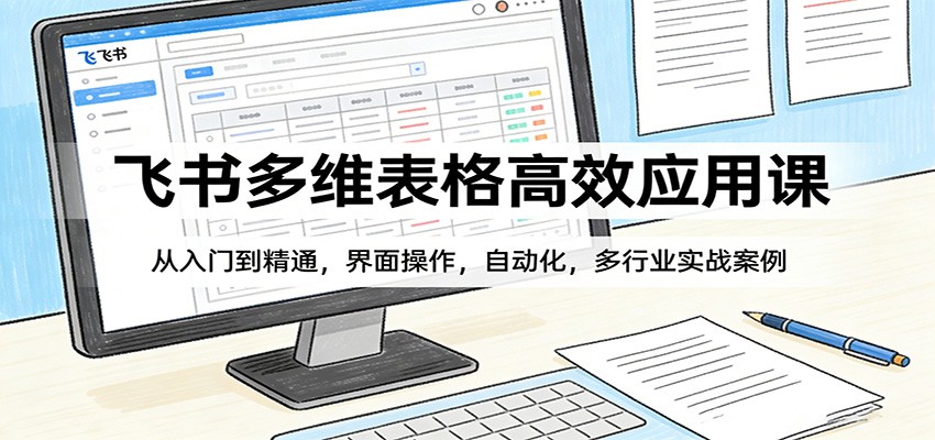飞书多维表格高效应用课：从入门到精通，界面操作，自动化，多行业实战案例-大伟资源网