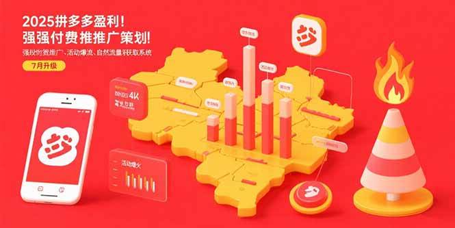 （15509期）2025拼多多盈利地图：强付费推广策略/活动爆流/自然流量获取系统(7月更新)-大伟资源网