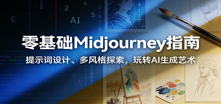 图片[1]-零基础Midjourney指南：提示词设计、多风格探索，玩转AI生成艺术-大伟资源网