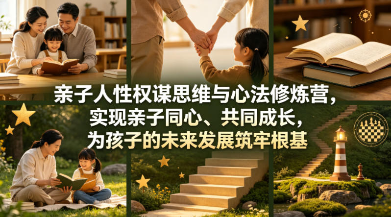 亲子人性权谋思维与心法修炼营，实现亲子同心、共同成长，为孩子的未来发展筑牢根基【音频】-大伟资源网
