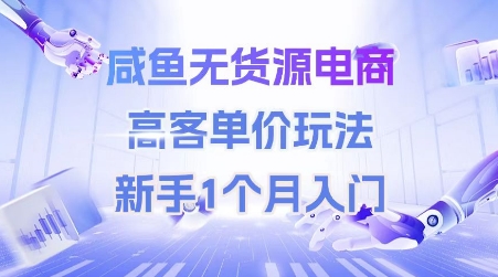 咸鱼无货源电商，高客单价玩法，新手1个月入门-大伟资源网