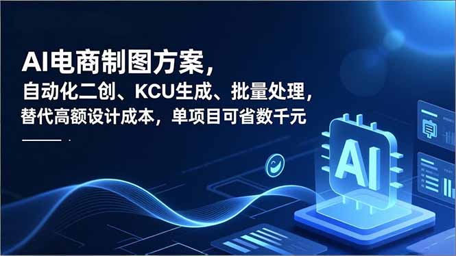 AI电商制图方案，自动化二创、SKU生成、批量处理，替代高额设计成本，单项目可省数千元-大伟资源网