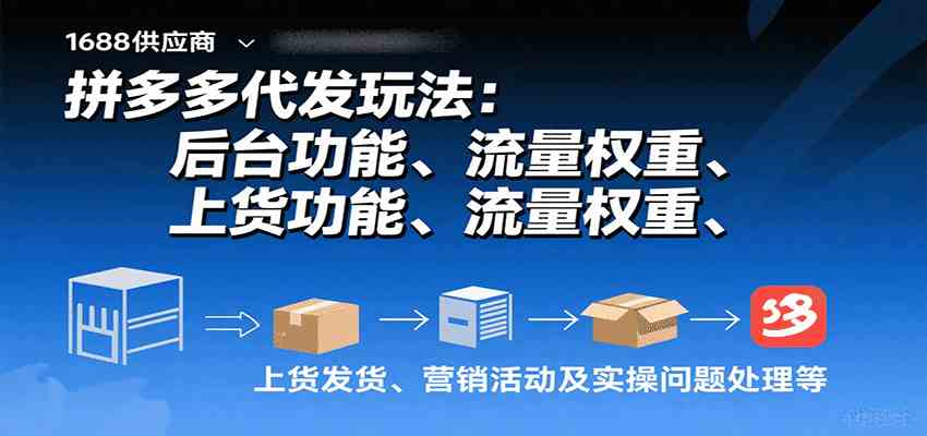 拼多多代发玩法：后台功能、流量权重、上货发货、营销活动及实操问题处理等-大伟资源网