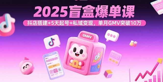 （15922期）2025盲盒爆单课，抖店搭建+5天起号+私域变现，单月GMV突破10万-大伟资源网