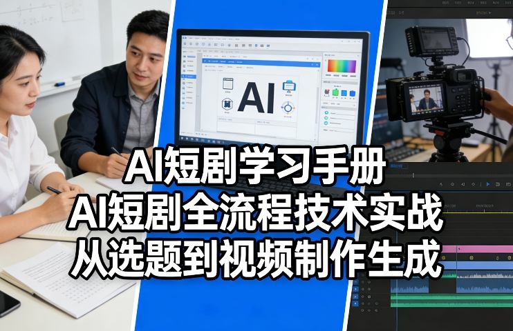 AI短剧学习手册，AI短剧全流程技术实战，从选题到视频制作生成-大伟资源网