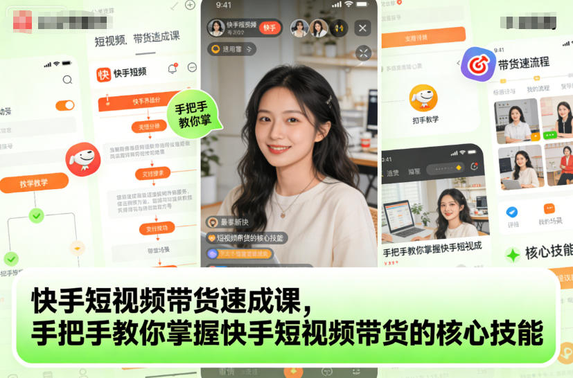 快手短视频带货速成课，手把手教你掌握快手短视频带货的核心技能-大伟资源网