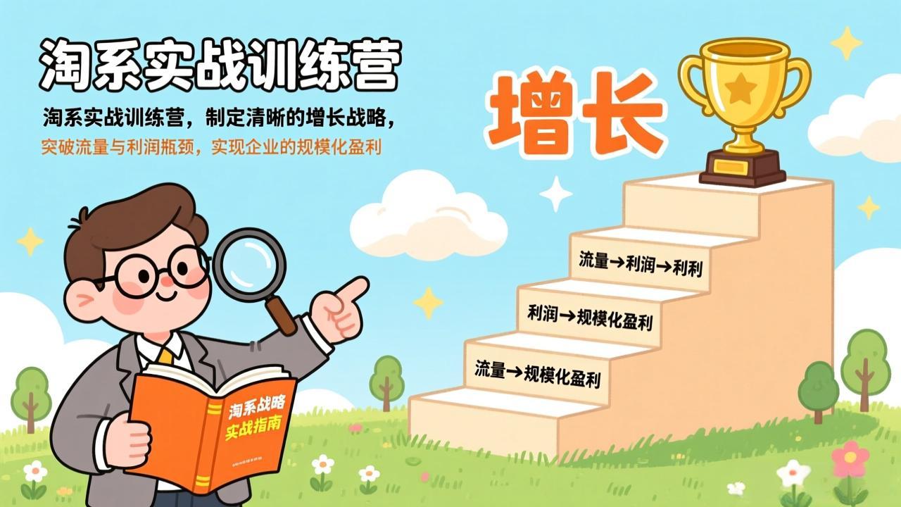 淘系实战训练营，制定清晰的增长战略，突破流量与利润瓶颈，实现企业的规模化盈利-大伟资源网