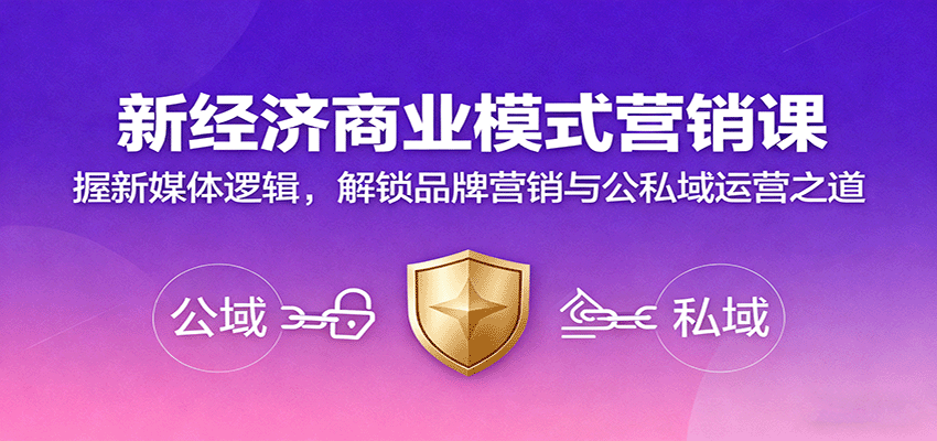 新经济商业模式营销课，握新媒体逻辑，解锁品牌营销与公私域运营之道-大伟资源网