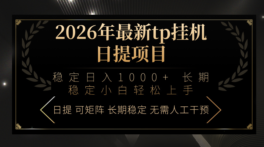 2026年最新tp挂机日提项目：稳定日入1000+小白轻松上手-大伟资源网