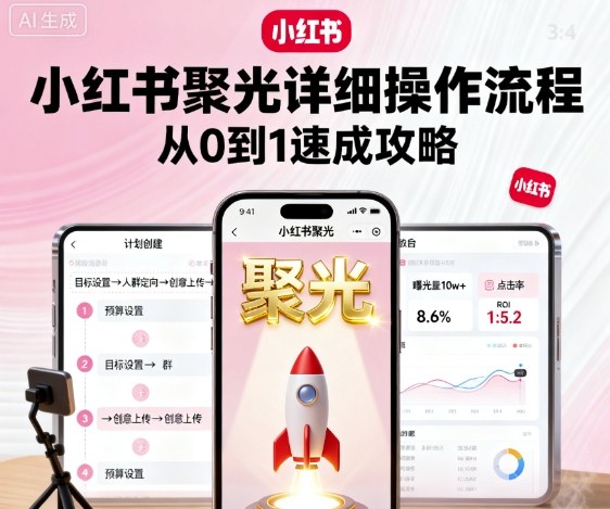 小红书聚光详细操作流程，小红书聚光从0到1速成攻略-大伟资源网