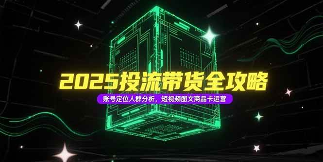 （15233期）2025投流带货全攻略，账号定位人群分析，短视频图文商品卡运营-大伟资源网