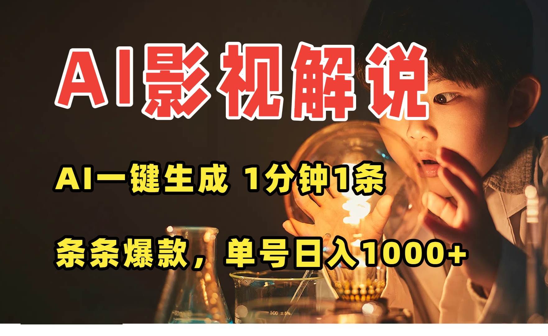 （15730期）AI一键生成影视解说视频，无需剪辑1分钟1条，条条爆款，多平台变现日入…-大伟资源网