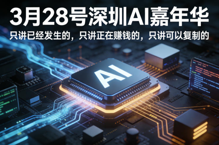 3月28号深圳AI嘉年华，只讲已经发生的，只讲正在賺钱的，只讲可以复制的-大伟资源网