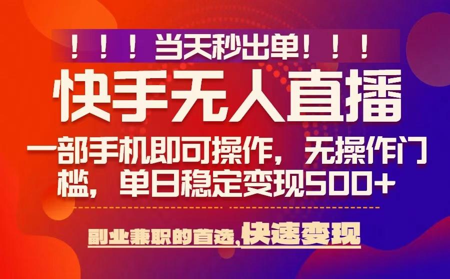 当天秒出单，无人直播最新技术，0风控，轻松日入5张+【揭秘】-大伟资源网