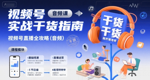 视频号实战干货指南，视频号直播全攻略（音频）-大伟资源网